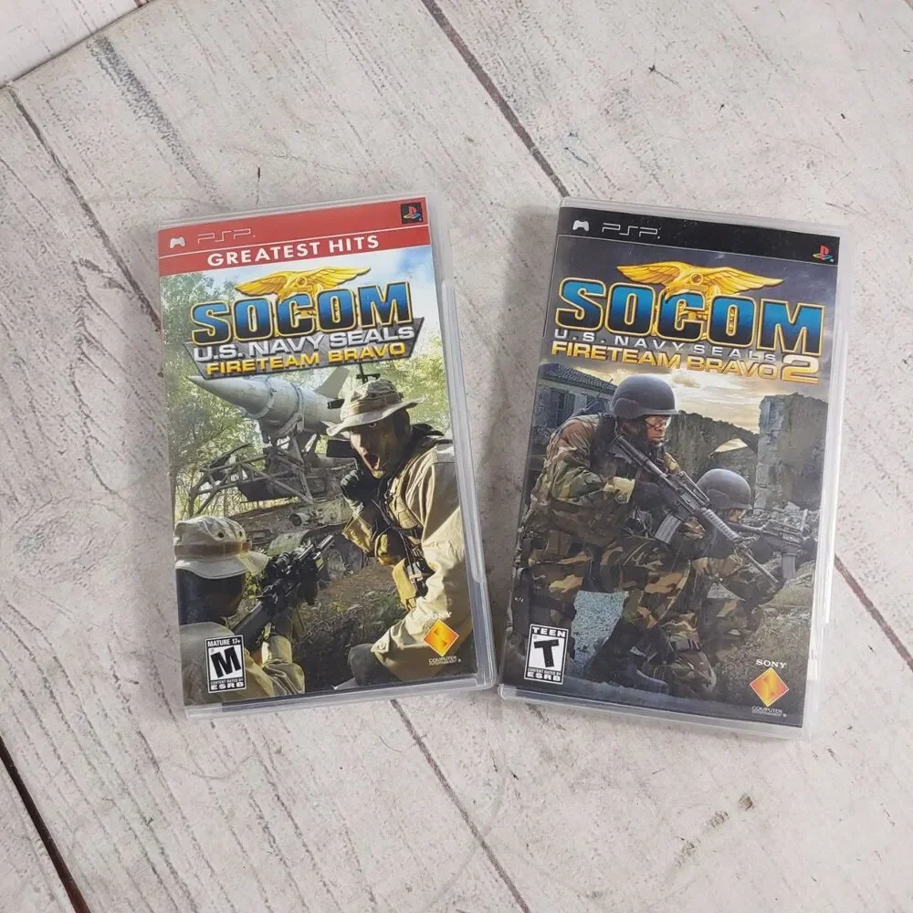 Sony PSP Greatest Hit SOCOM US Navy Seals Fireteam Bravo & Fireteam Bravo 2 USED